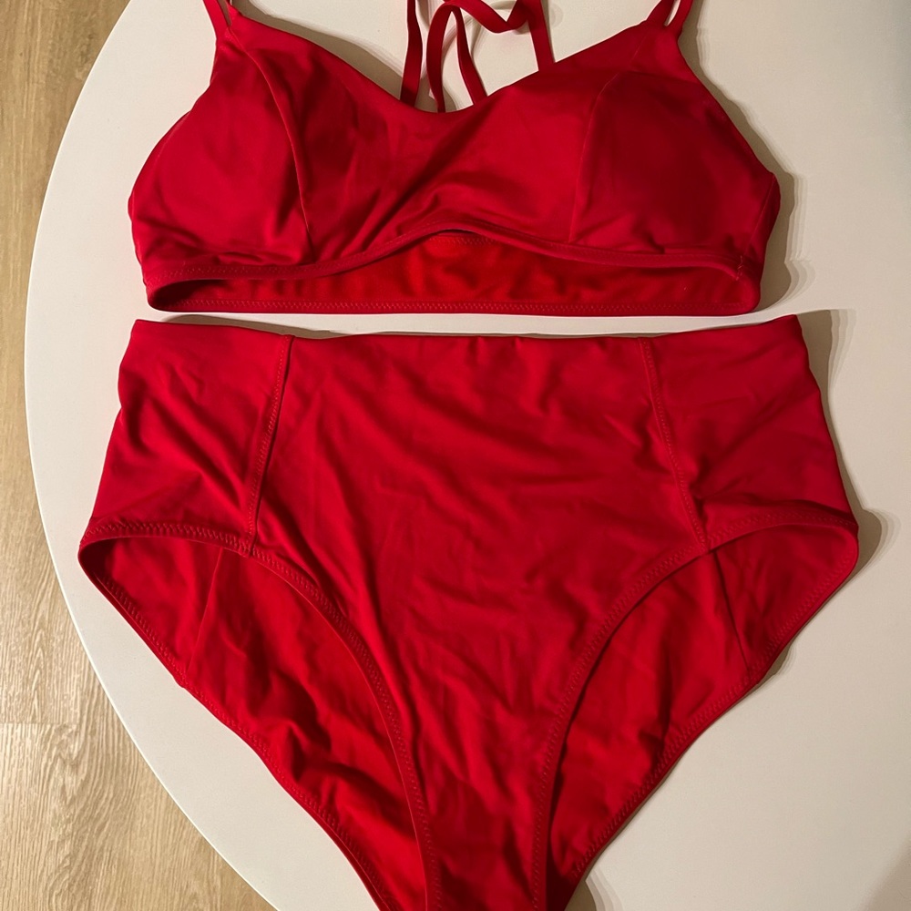 Athleta - Red Two Piece Swim - Medium